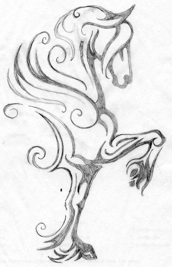 Cute Horse Logo - My latest horse logo design. Here is the rough pencil drawing