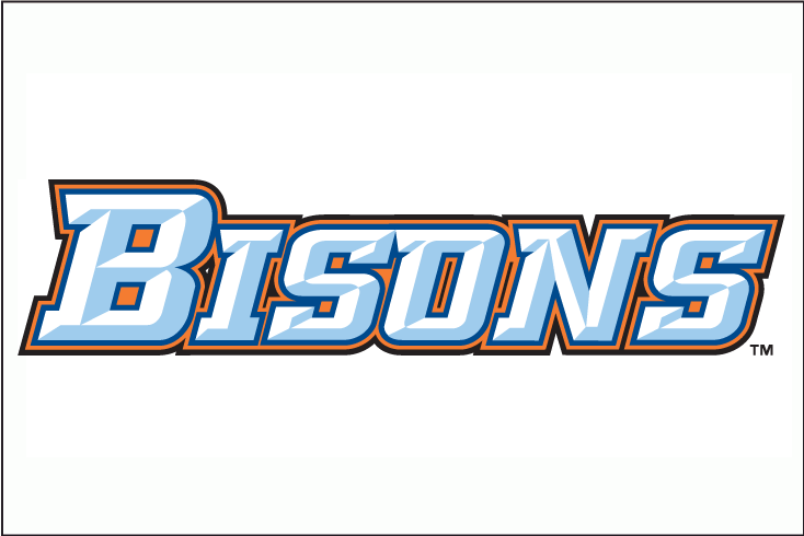 White and Blue Buffalo Logo - Buffalo Bisons Jersey Logo - International League (IL) - Chris ...