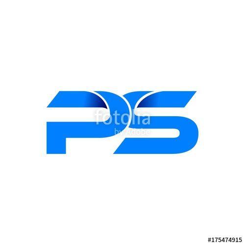 Blue PS Logo - ps logo initial logo vector modern blue fold style