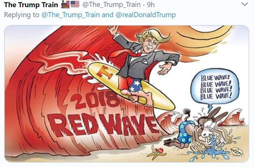 Trump Red Wave Logo - Red Wave trump tweet. Blue Dragon Journal