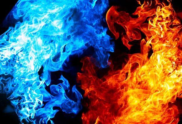 Red Blue Flame Logo - Why is a blue flame hotter than a red flame? - Quora