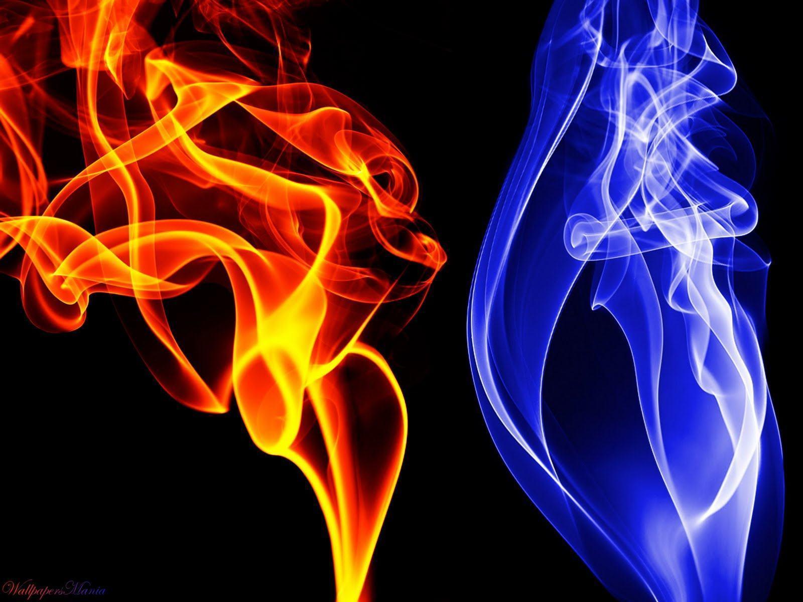 Red Blue Flame Logo - Blue Flame Wallpaper