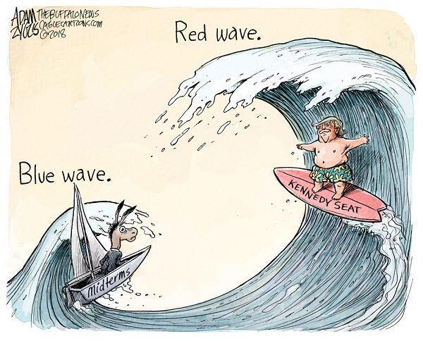 Trump Red Wave Logo - Look at president trump shred that gnarly red wave! may as well