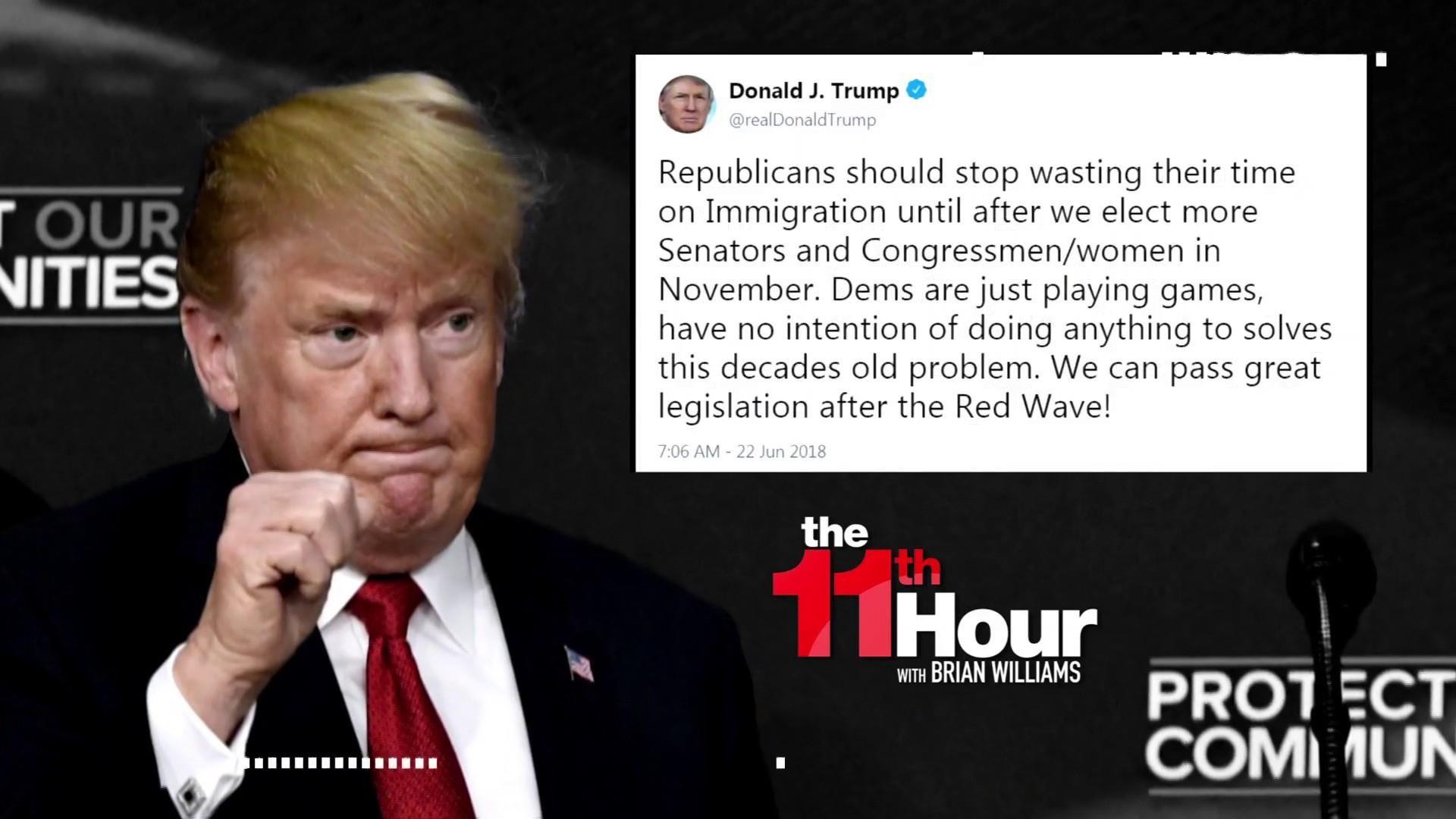 Trump Red Wave Logo - Trump: GOP can fix immigration after 'Red Wave' in fall elections