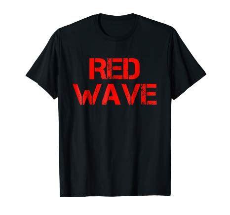 Trump Red Wave Logo - Republican Donald Trump Voter RED WAVE T Shirt: Clothing
