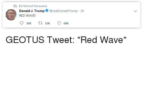 Trump Red Wave Logo - Th Bill Mitchell Retweeted Donald J Trump@realDonaldTrump 3h RED ...