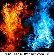 Red Blue Flame Logo - Free Blue Flame Art Prints and Wall Artwork | FreeArt