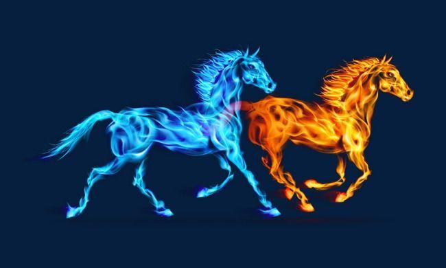 Red Blue Flame Logo - Fire Horse, Flame, Red, Blue Flame PNG and PSD File for Free Download
