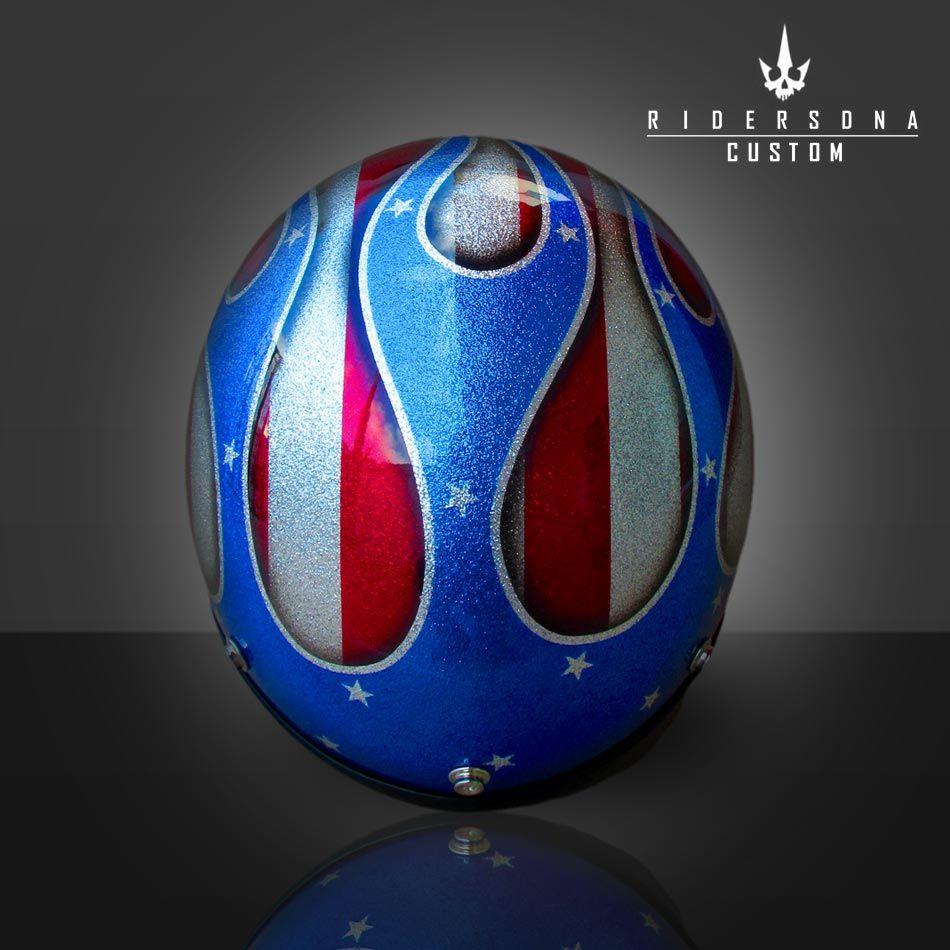 Red Blue Flame Logo - stars & stripes on fire blue flame helmet - Riders DNA