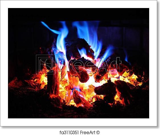 Red Blue Flame Logo - Free art print of Red and Blue Flame Fire. Fire in Fireplace with ...