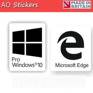 Microsoft Computer Logo - Windows 10 Pro + Microsoft Edge logo set vinyl label sticker for ...