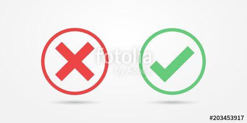 Red and Green Circle Logo - Vector red and green circle icon check mark icon isolated on ...