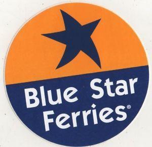 Blue Star Blue Circle Logo - Greece BLUE STAR FERRIES Greek Ferry Boats Sticker 10 cm 4'' | eBay