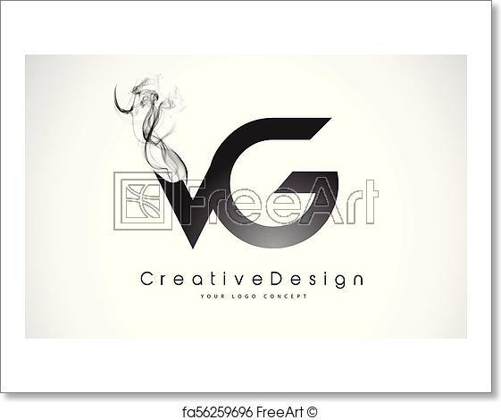 Black Letters Logo - Free art print of VG Letter Logo Design with Black Smoke. VG Letter ...
