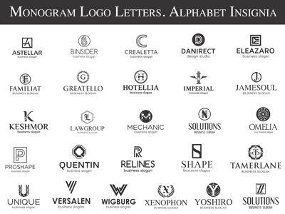 Black Letters Logo - Monogram Logo Letters. Alphabet Insignia by Djjeep_Design | Dribbble ...