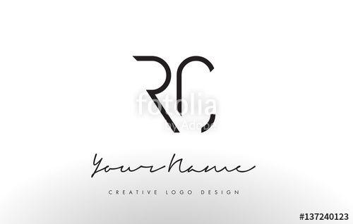 Black Letters Logo - RC Letters Logo Design Slim. Creative Simple Black Letter Concept ...