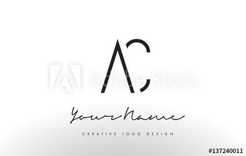 Black Letters Logo - AC Letters Logo Design Slim. Creative Simple Black Letter Concept ...