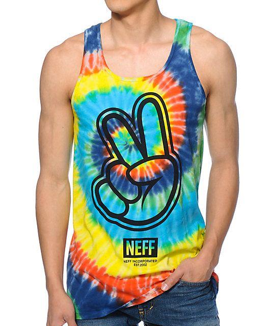 Tank Top Neff Logo - Neff Tie Dye Peace Tank Top | Zumiez