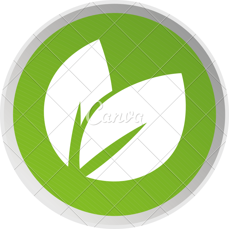 White Ball in Green Circle Logo - White Leaves on Green Circle - Icons by Canva