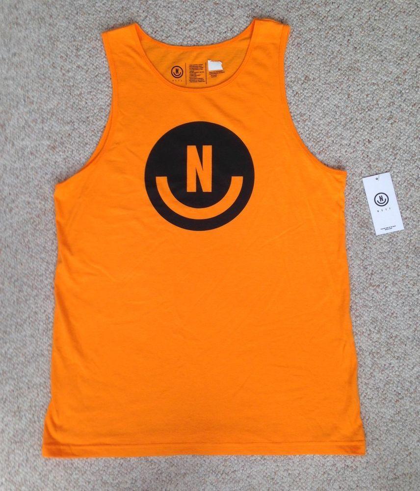 Tank Top Neff Logo - Details about New NEFF TANK TOP Bright Neon Orange & Black Smile ...