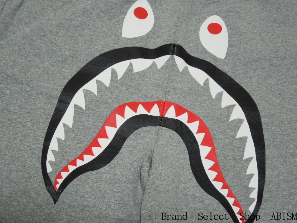 Bathing Ape Shark Logo - brand select shop abism: BAPE / bape swettshorts shark SHARK SWEAT ...