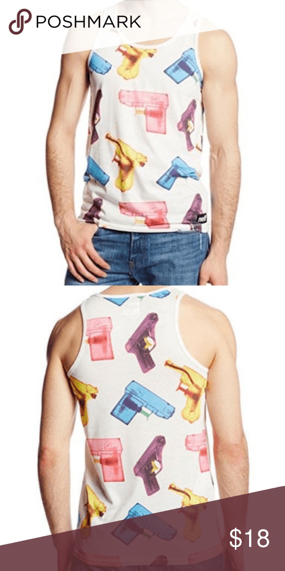 Tank Top Neff Logo - neff Men's P-Shooter Tank Top Water Gun Logo White Boutique | My ...