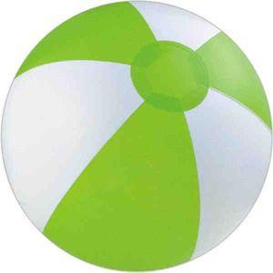 White Ball in Green Circle Logo - Lime Green and White Alternating Color Beach Balls