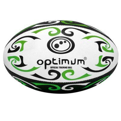 White Ball in Green Circle Logo - Buy Optimum Tribal Rugby League Union Ball Green/ White from our