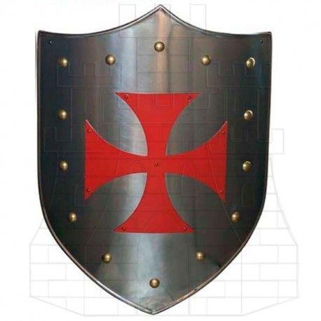 Red Cross in Shield Logo - Red Cross Templar shield. Medieval Shields