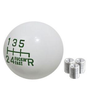 White Ball in Green Circle Logo - Green Letter White Ball Circle Round Shifting Gear Shift Knob 6