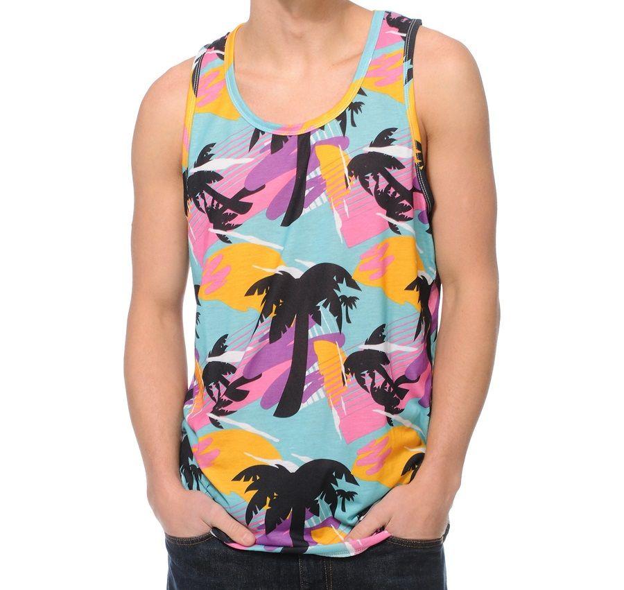 Tank Top Neff Logo - Neff Palms Tank Top, M, Multi