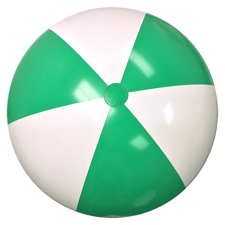 White Ball in Green Circle Logo - 48-Inch Green & White Beach Balls - Get Beach Balls Customized