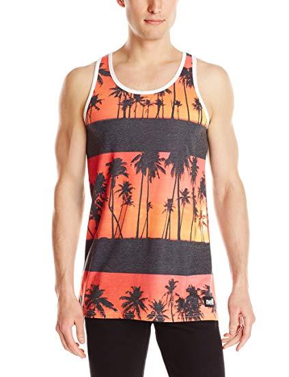 Tank Top Neff Logo - Neff Men's Sunset Tank Top, Orange, XX Large: Clothing