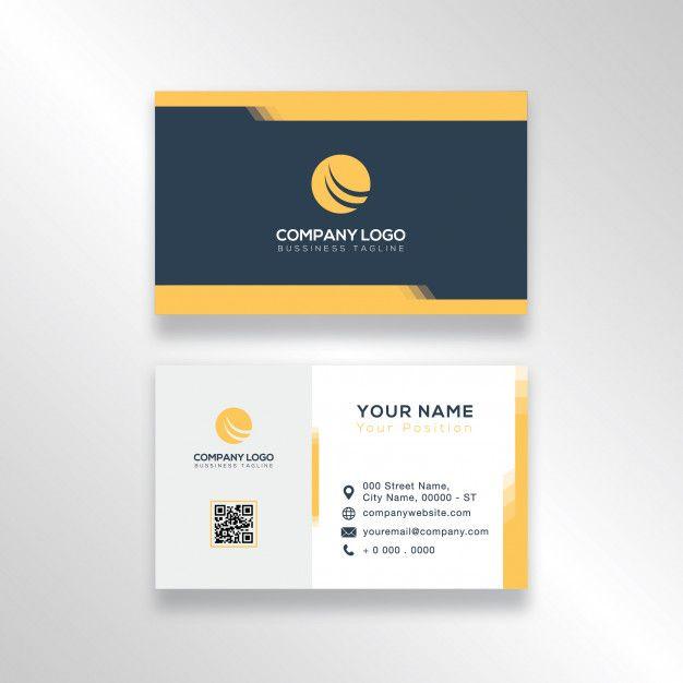 Blue and Yellow Company Logo - Modern dark blue and yellow business card design simple Vector ...