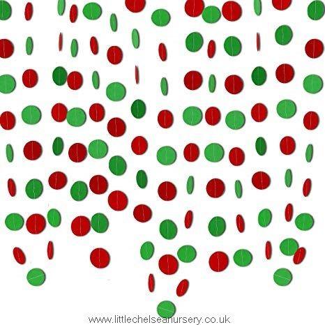 Red and Green Circle Logo - LeeSky 4 Pack 40 Feet Paper Red & Green Circle Dots Garland