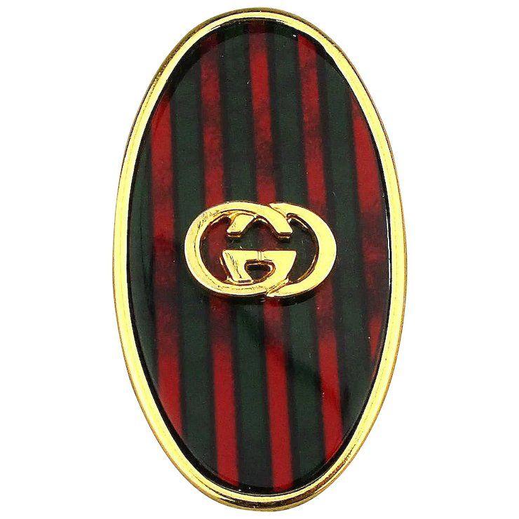 Red and Green Gucci Logo - Classic GUCCI Logo Money Clip Red / Green Signature Stripe