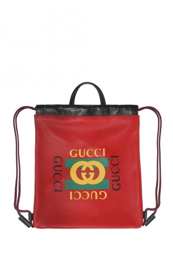 Red and Green Gucci Logo - Backpack with logo print Gucci shop online