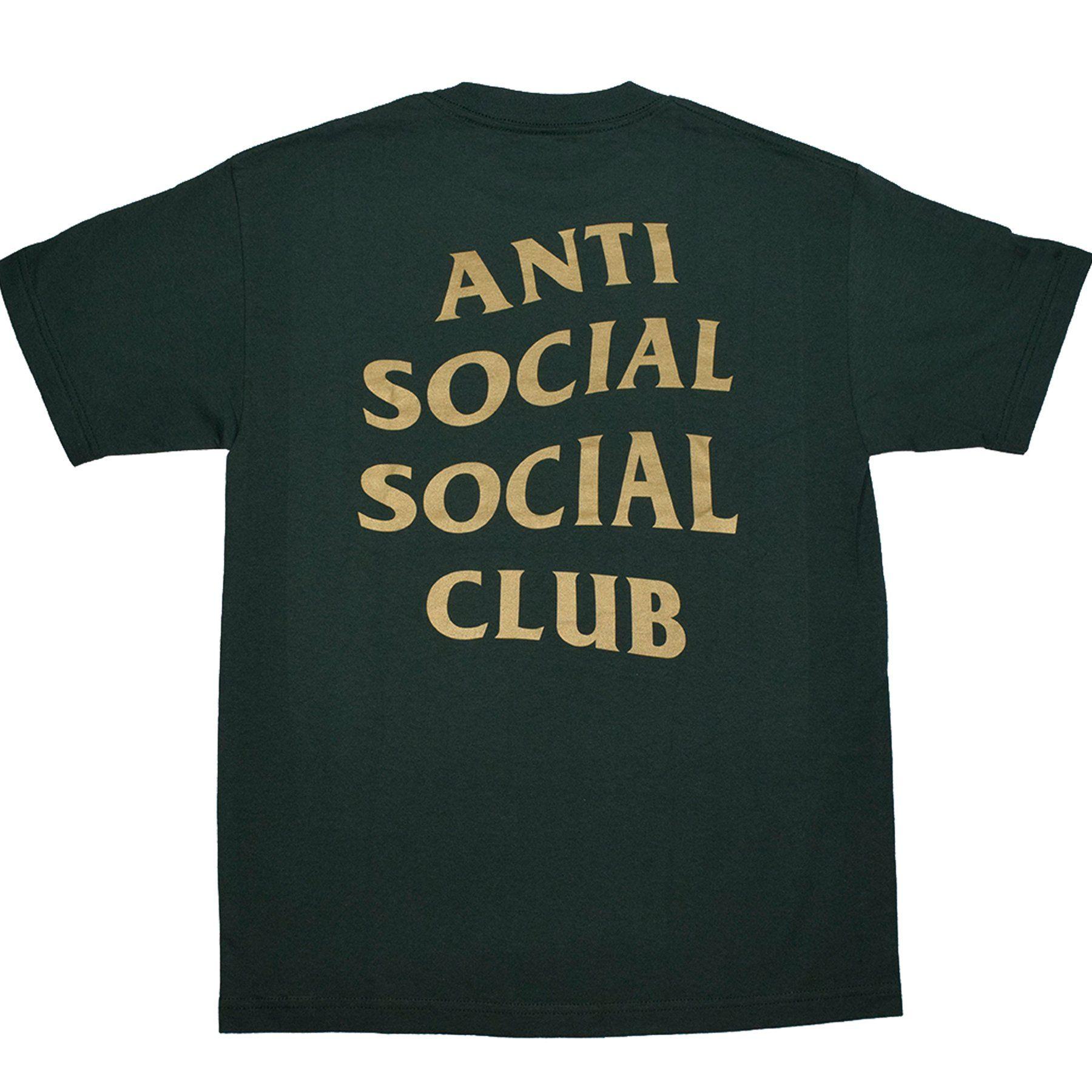 Anti Social Social Club Gold Logo - Anti Social Social Club Tee - Green w/ Gold – CopVsDrop