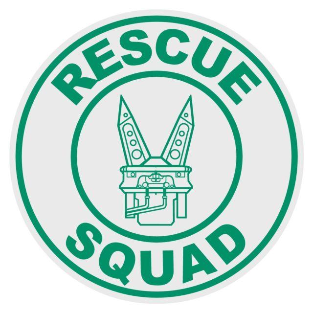 Round Squad Logo - Rescue Squad Small Round Reflective Emergency Decal