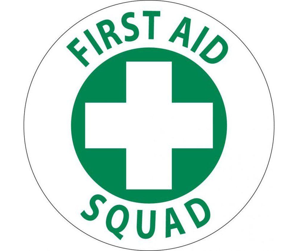 Round Squad Logo - First Aid Squad Round Vinyl Hard Hat Emblem Industrial Supply