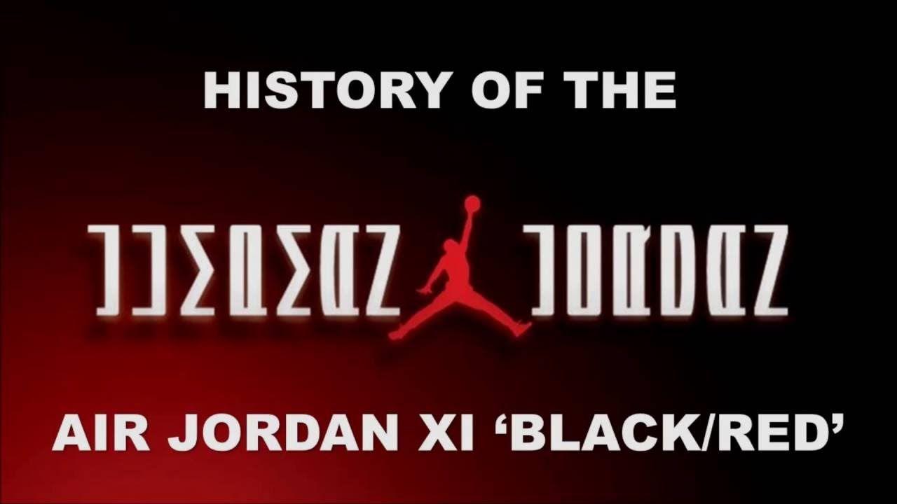 Jordan 11 Logo - HISTORY OF THE AIR JORDAN 11 BLACK/RED AKA BRED - YouTube