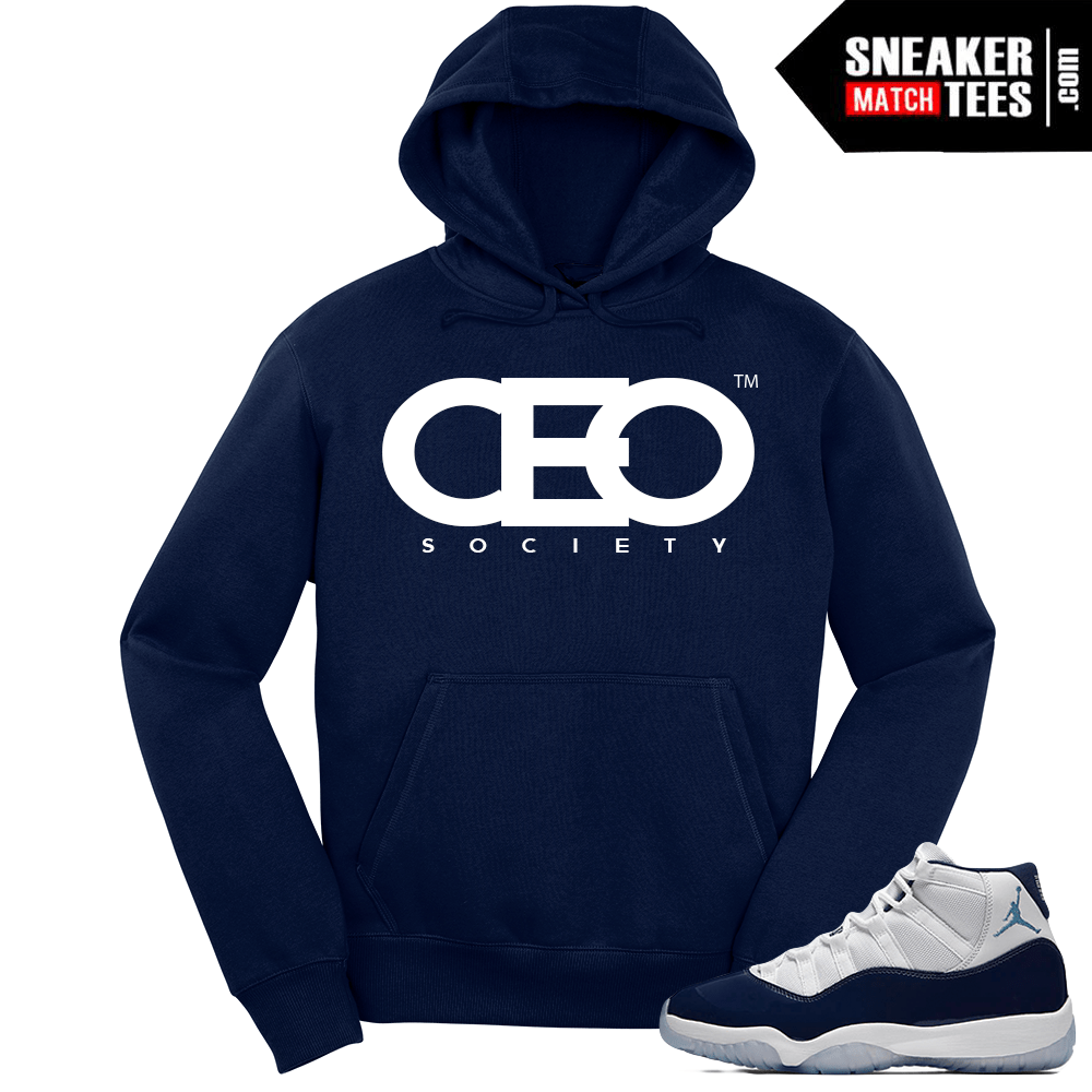 Jordan 11 Logo - Jordan 11 Win Like 82 Hoodie Navy CEO Logo Match Tees