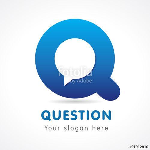 Question Logo - Question Q logo. Letter Q in the form of a circle with a bubble