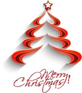 Christmas Eve Logo - cute red merry christmas tree Logo Vector (.AI) Free Download