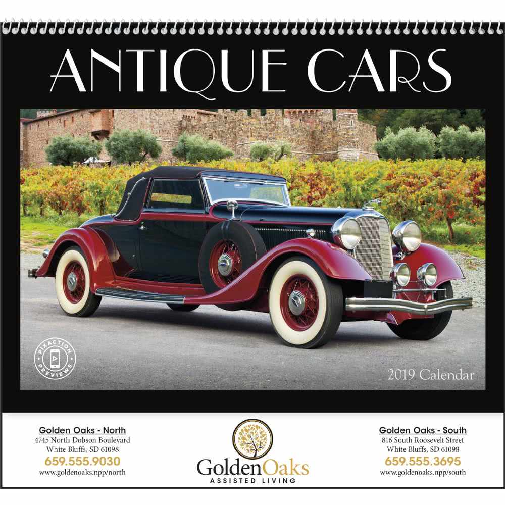 Antique Car Logo - Promotional 2020 Antique Cars Appointment Calendars with Custom Logo ...