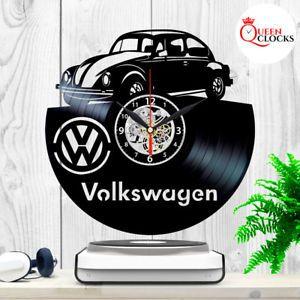 Antique Car Logo - Volkswagen Beetle Retro Car Logo Vinyl Record Wall Clock Vintage VW ...