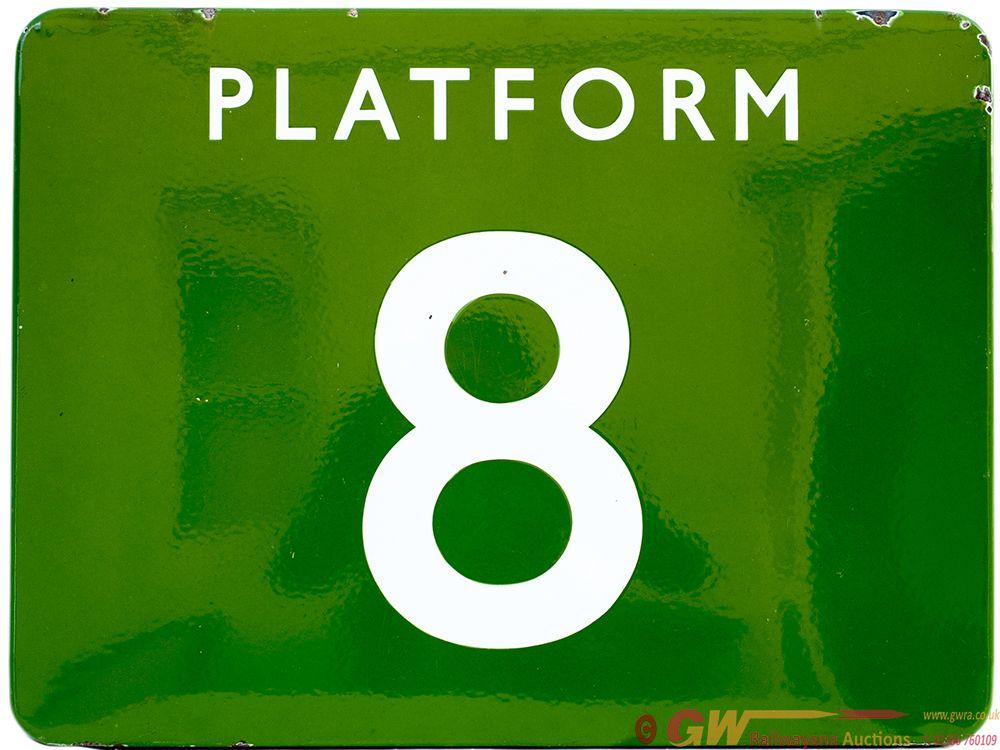 Green BR Logo - BR(S) FF Light Green Enamel Sign PLATFORM 8 - Enamel Signs Railway