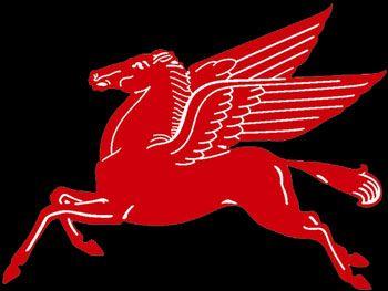 Mobil Flying Red Horse Logo - Texaco Petroleum Products Company Sign Gas