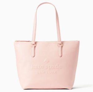 Pink Kate Spade Logo - Details about NWT Kate Spade Larchmont Ave Logo Penny Pink Leather Tote +  25% off next order*