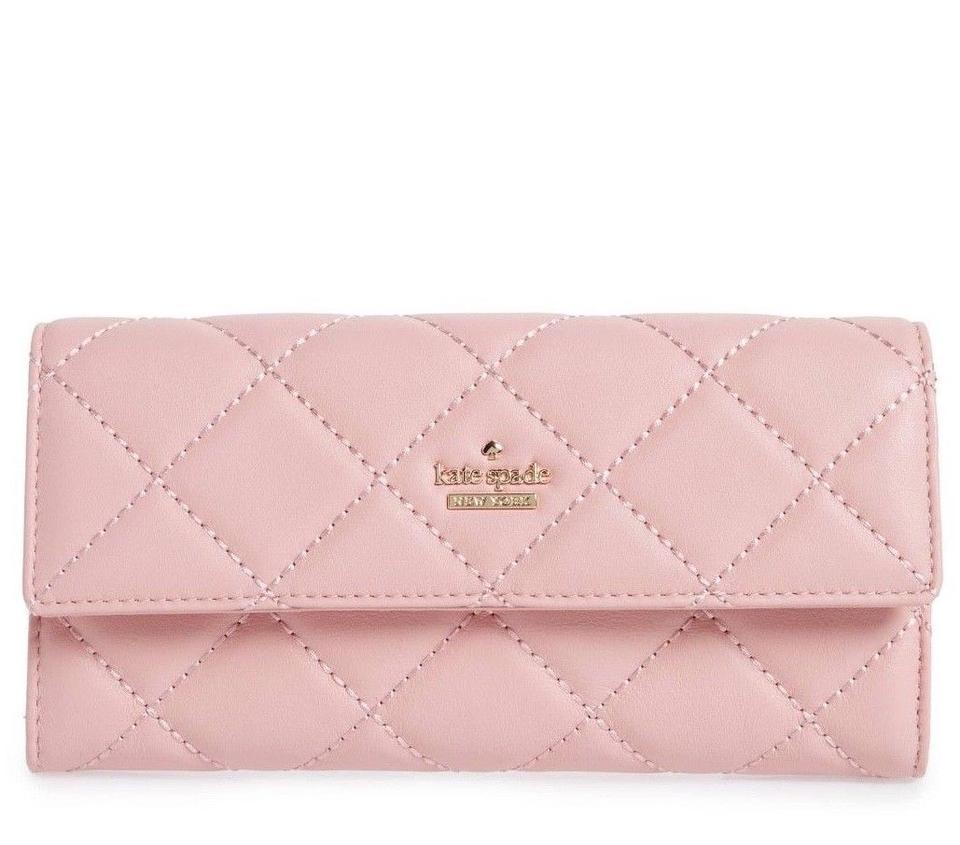 Pink Kate Spade Logo - Kate Spade Pink New York Emerson Place Kinsley Quilted Leather Wallet